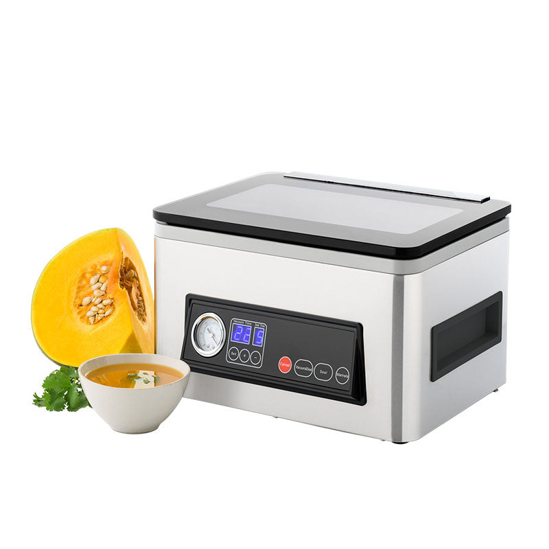 Pro-line VS-D4 Chamber Vacuum Sealer with Pumpkin Side Angle View