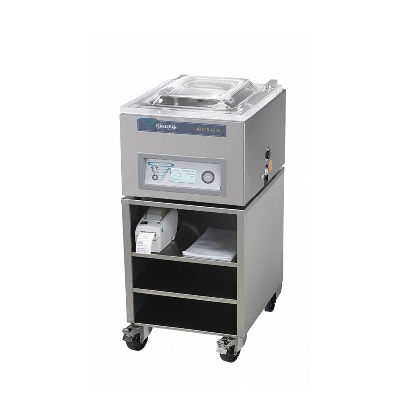 Henkelman FT2007 Benchtop Vacuum Packing Machine Trolley Front View with Machine