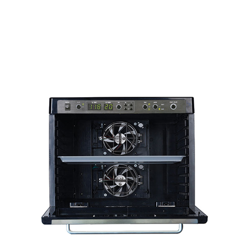 Sedona Combo Rawfood Dehydrator Open Lid Fan Front View