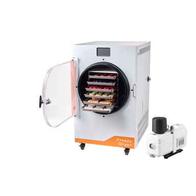 DFD-06 Pro X 6 tray freeze dryer with door open