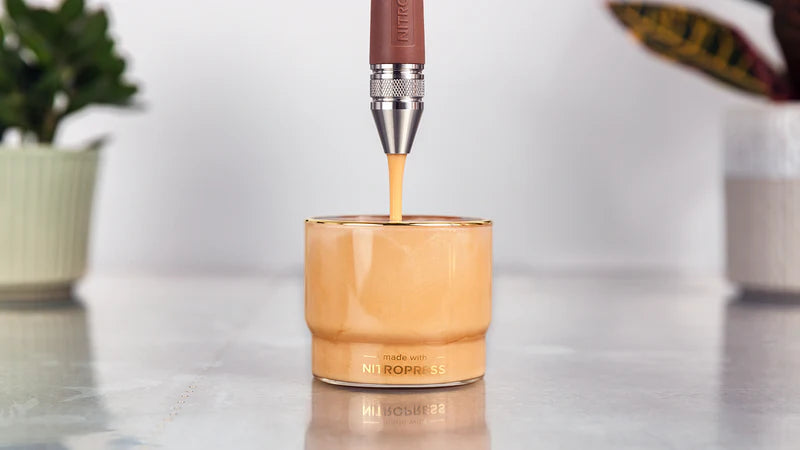 Nitro cold brew coffee made with the NitroPress Pro