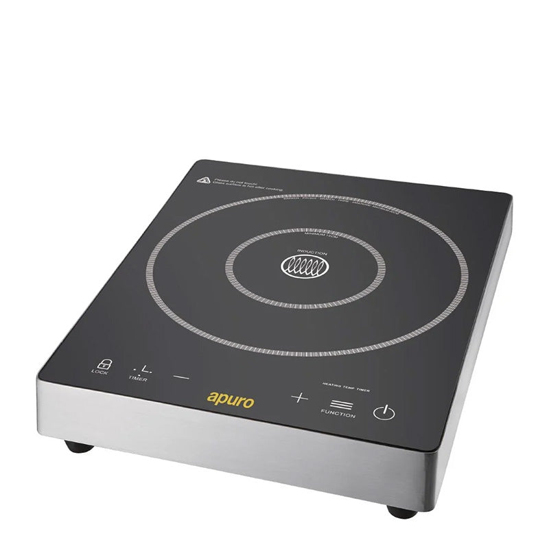 Apuro 3kW Touch Control Single Induction Hob Front Angled View