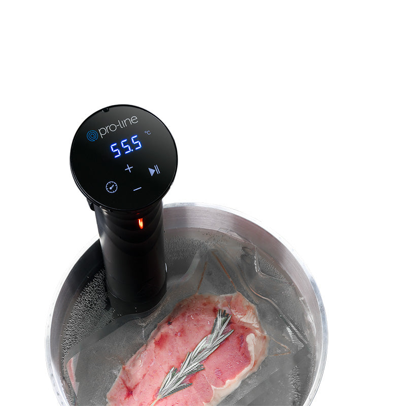 Pro-line SV-D1 Domestic Sous Vide Precision Cooker with Meat Rosemary Display Side